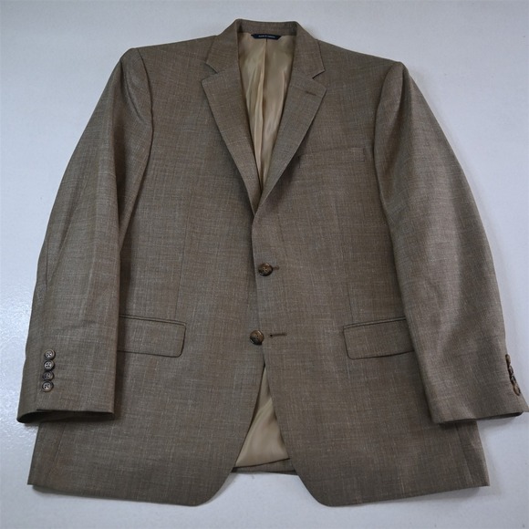 NEW Ralph Lauren 42R Tan Herringbone Wool Silk Linen WSL Blazer Sport Coat